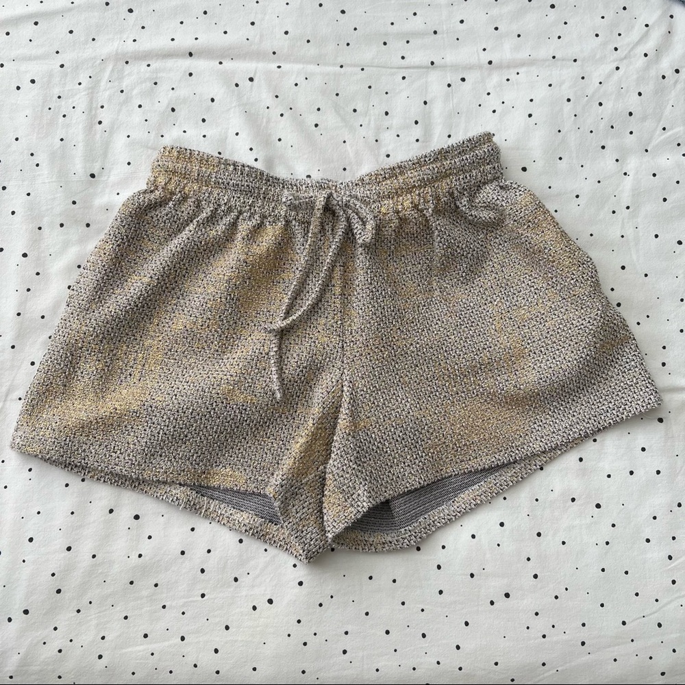 Textured gold speckled stretch shorts- GUC